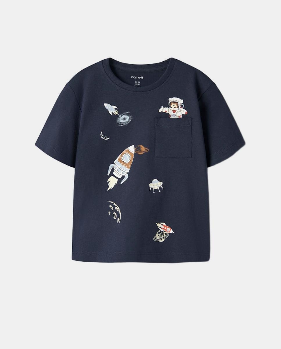 Camiseta de manga corta de niño - name it - Azul marino Azul marino-1