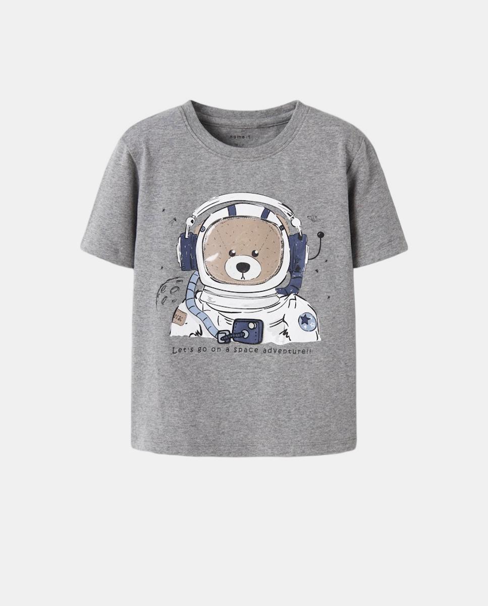 Camiseta de manga corta de niño - name it - Gris Gris-1