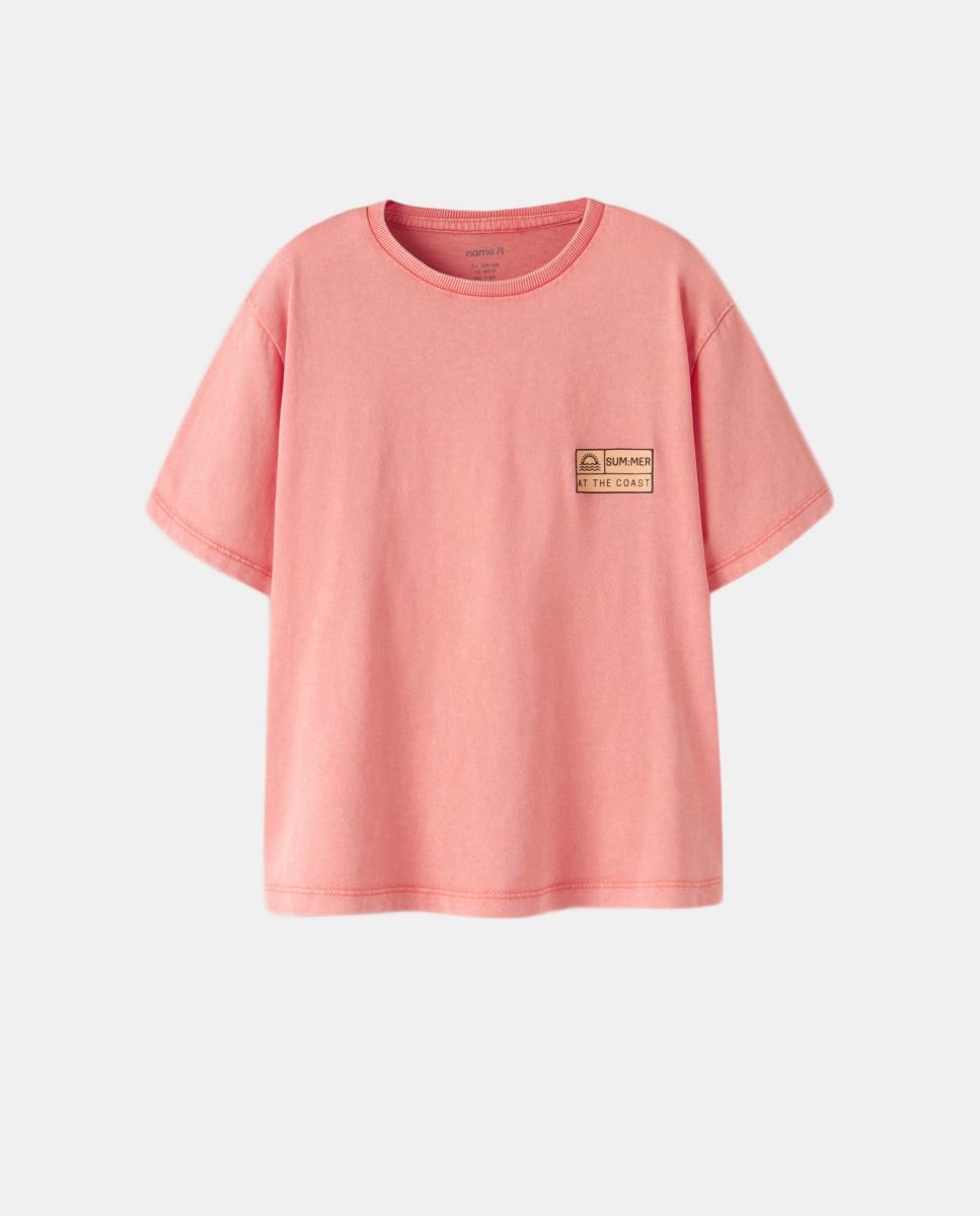 T-shirt de Criança com Pormenor Água-Marinha name it Laranja-3