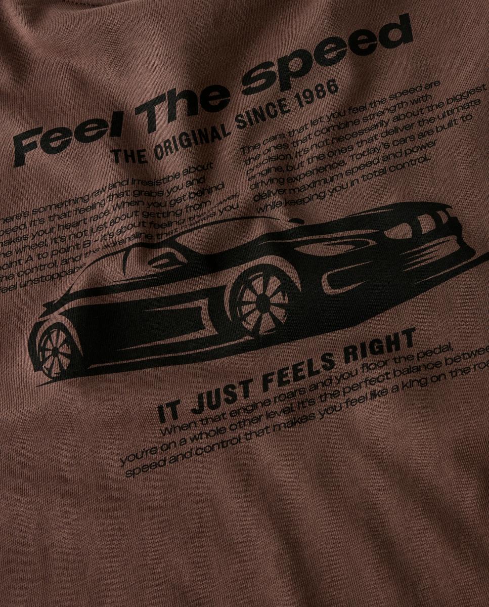 T-shirt de Manga Curta Castanho-3