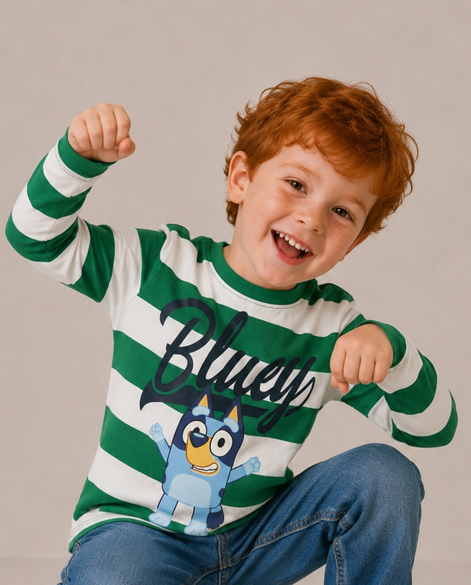Imagem 0 de T-shirt Bluey às Riscas