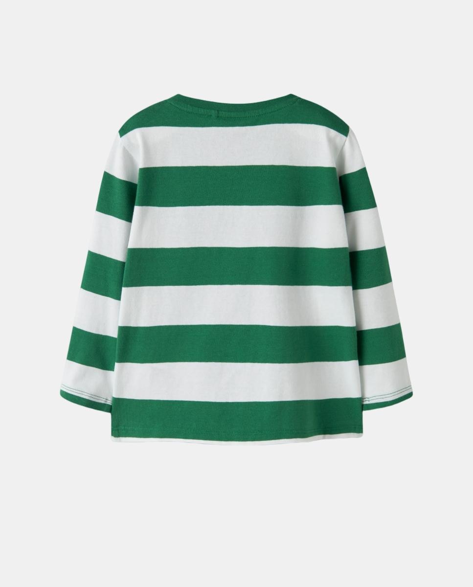 T-shirt Bluey às Riscas Verde-4