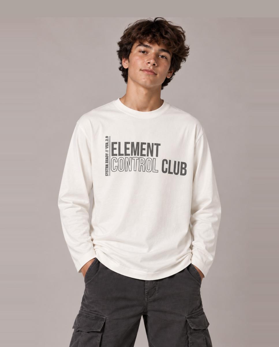 Camiseta manga larga con print delantero. - name it - Beige Beige-1