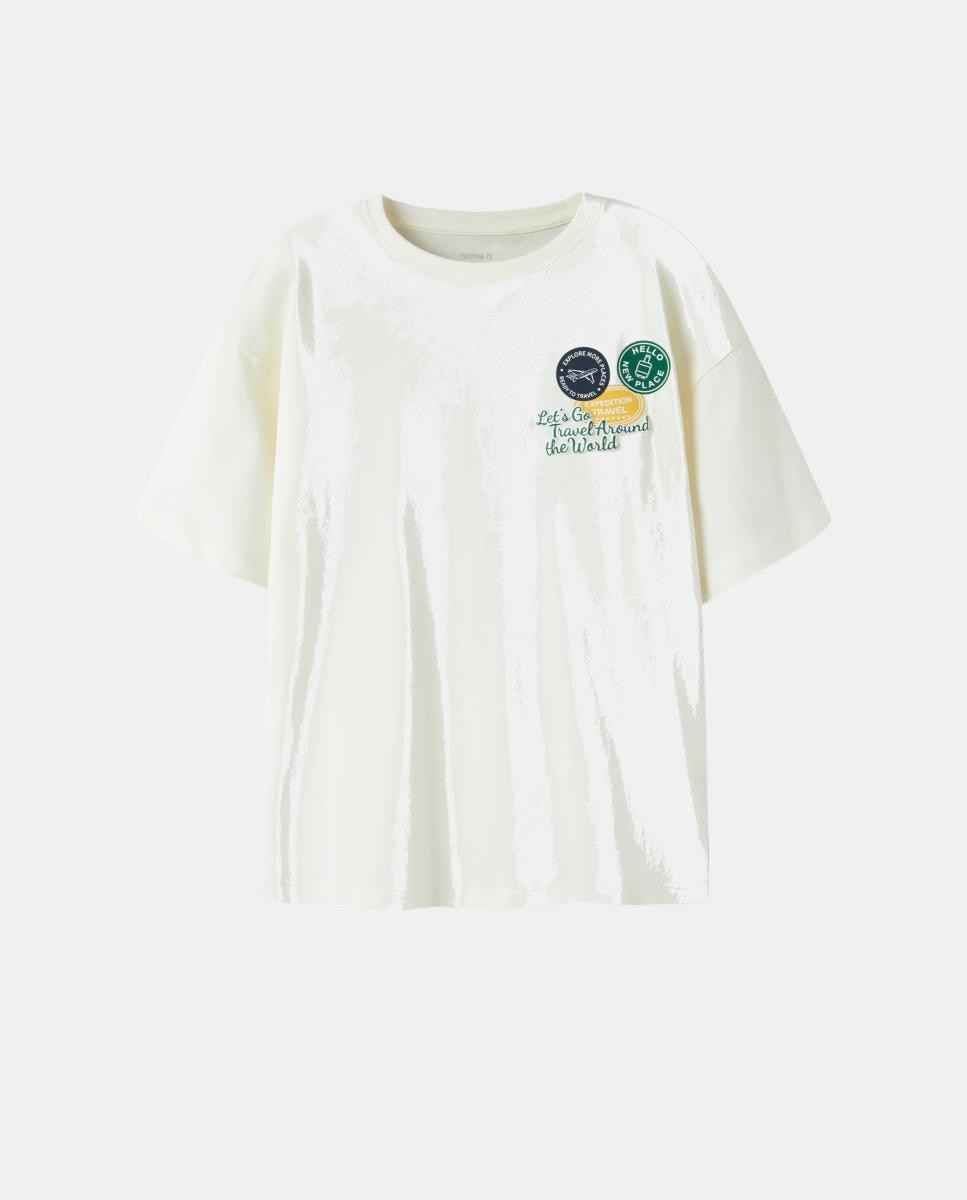 T-shirt de Viagem para Criança Creme-2