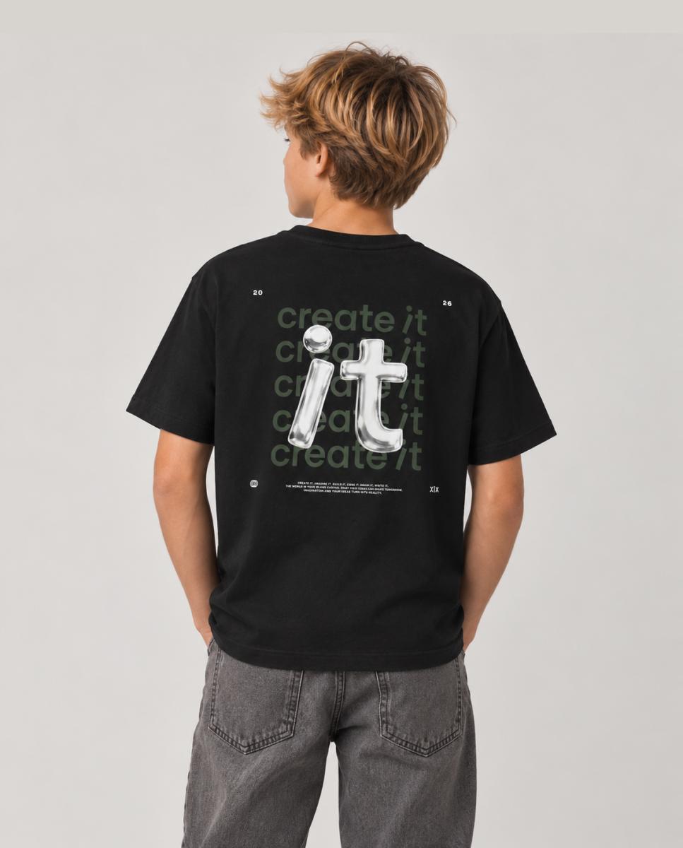 Camiseta de manga corta de niño - name it - Negro Negro-1
