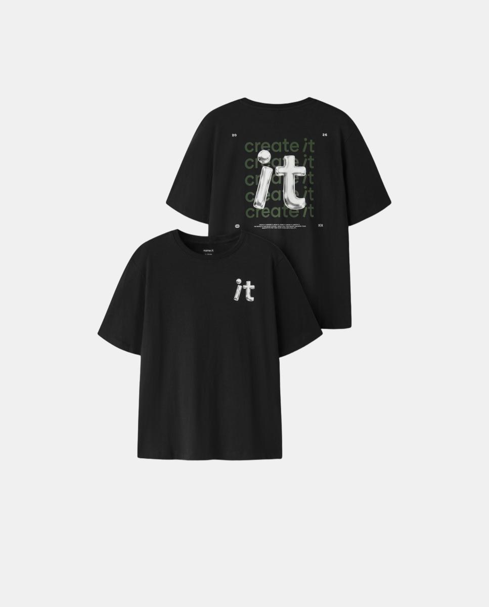 Camiseta de manga corta de niño - name it - Negro Negro-3
