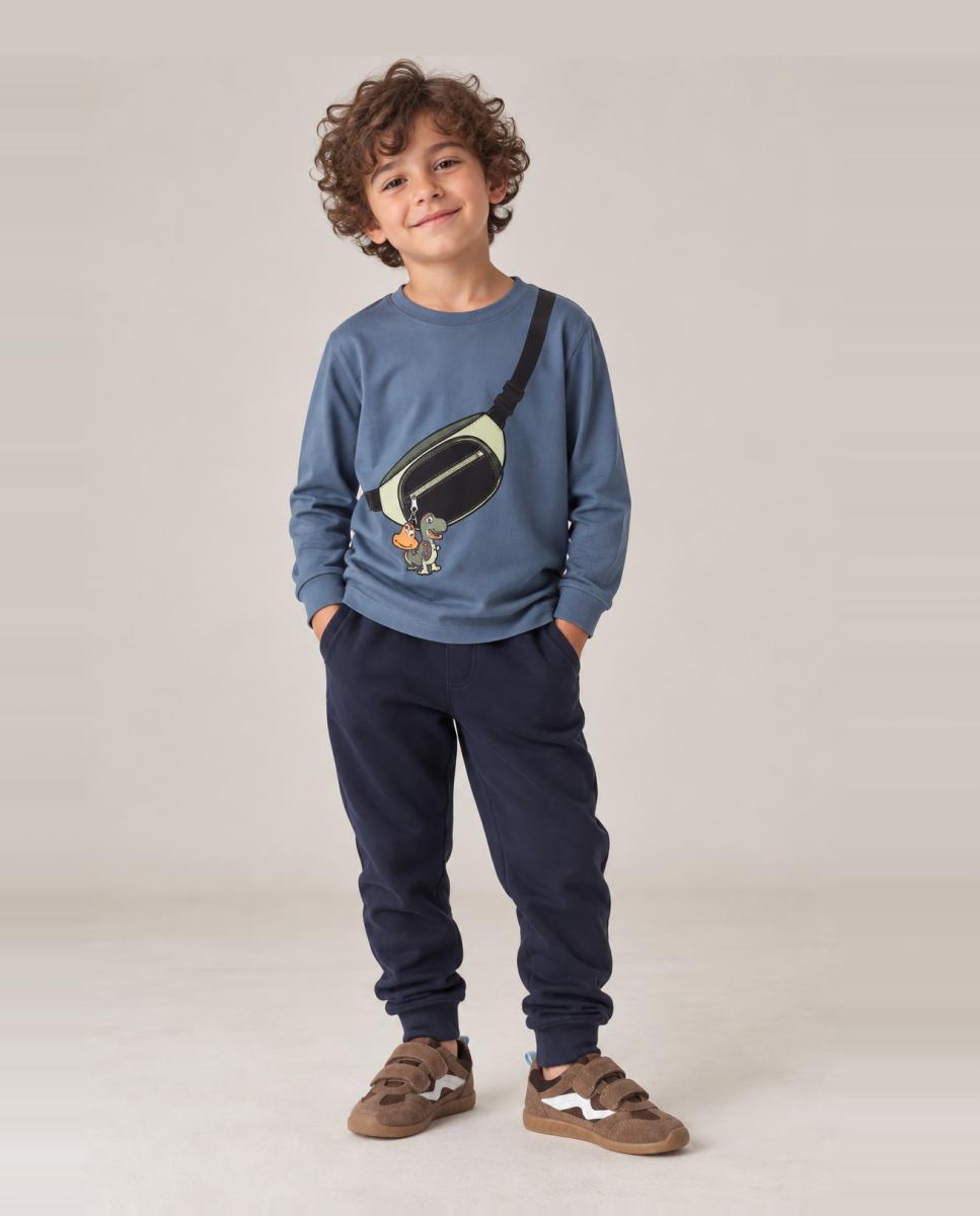 Camiseta de manga larga de niño con dibujo de mochila - name it - Piedra Piedra-1