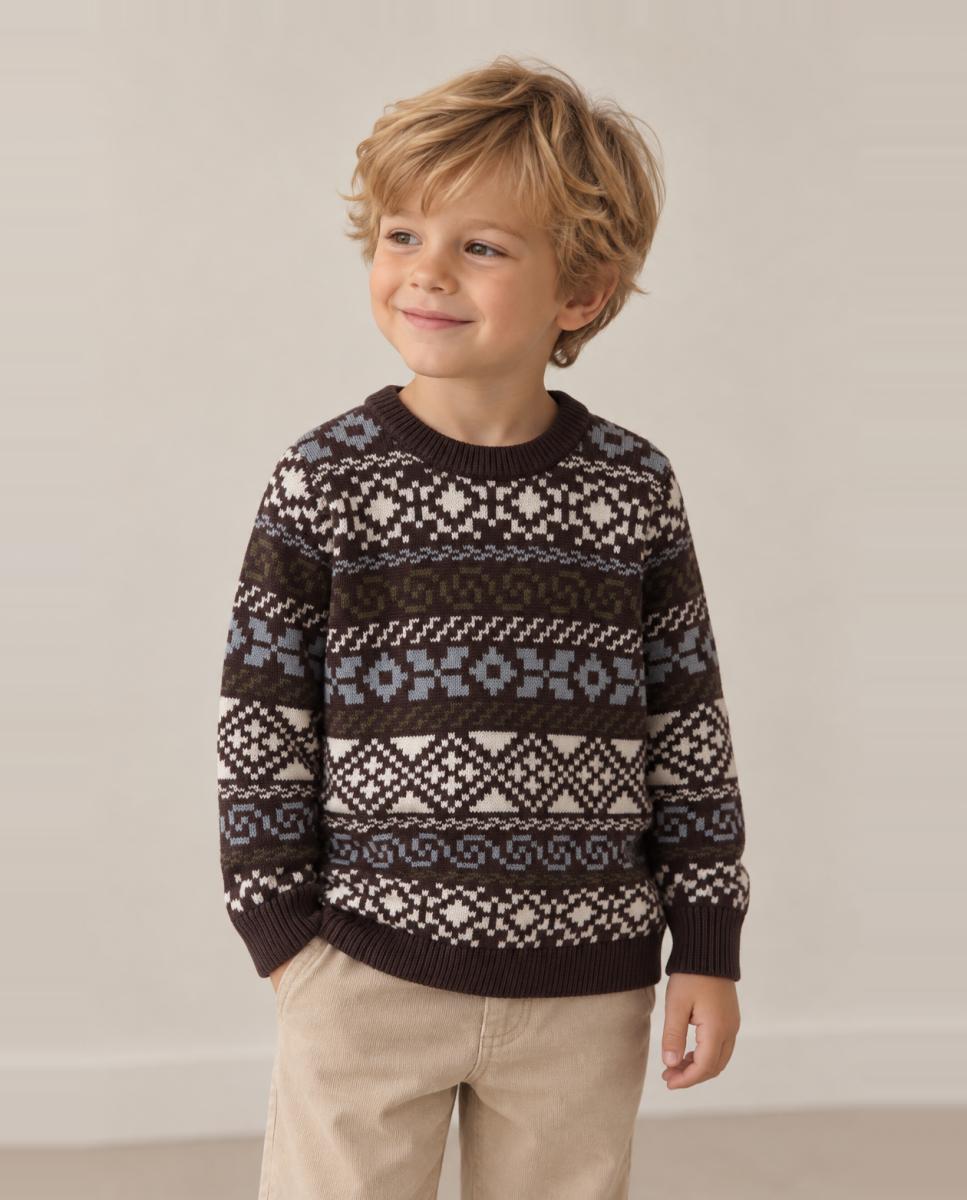 Jersey jacquard de niño - name it - Marrón Marrón-2