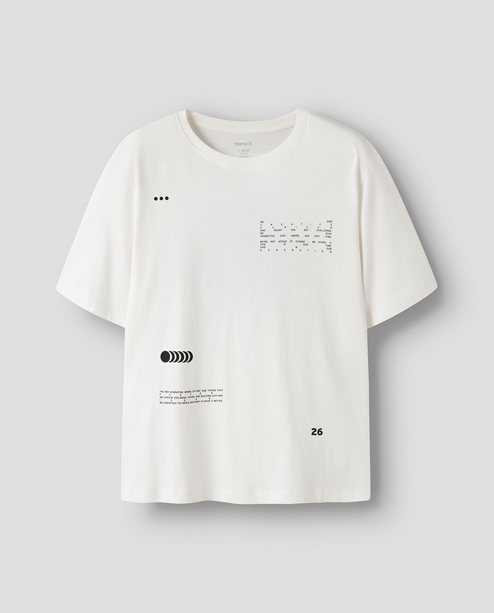 Camiseta de manga corta de niño - name it - Blanco Blanco-2