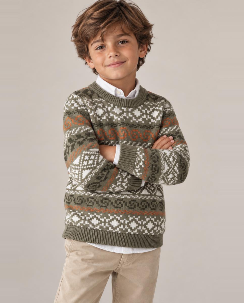 Imagen 0 de Jersey jacquard de niño Verde Agua