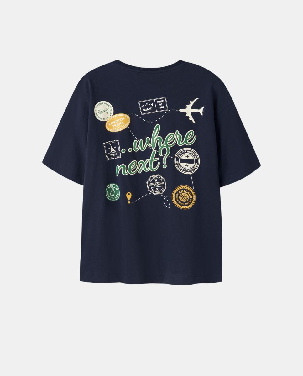 T-shirt de Viagem para Criança Azul-marinho-2