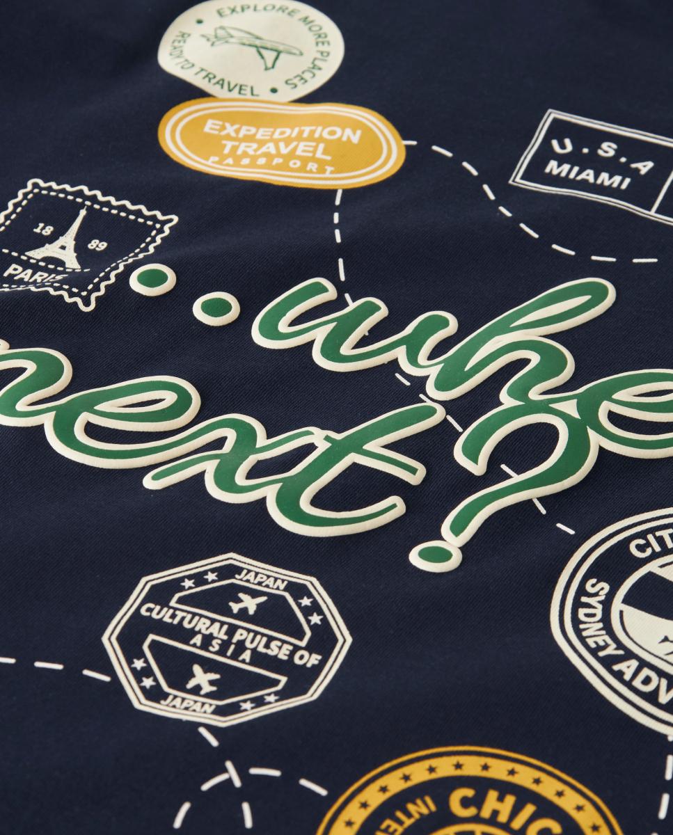 T-shirt de Viagem para Criança Azul-marinho-3