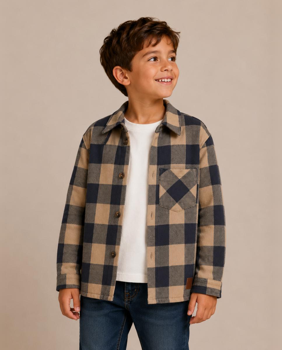 Imagem 0 de Sobrecamisa aos Quadrados para Criança