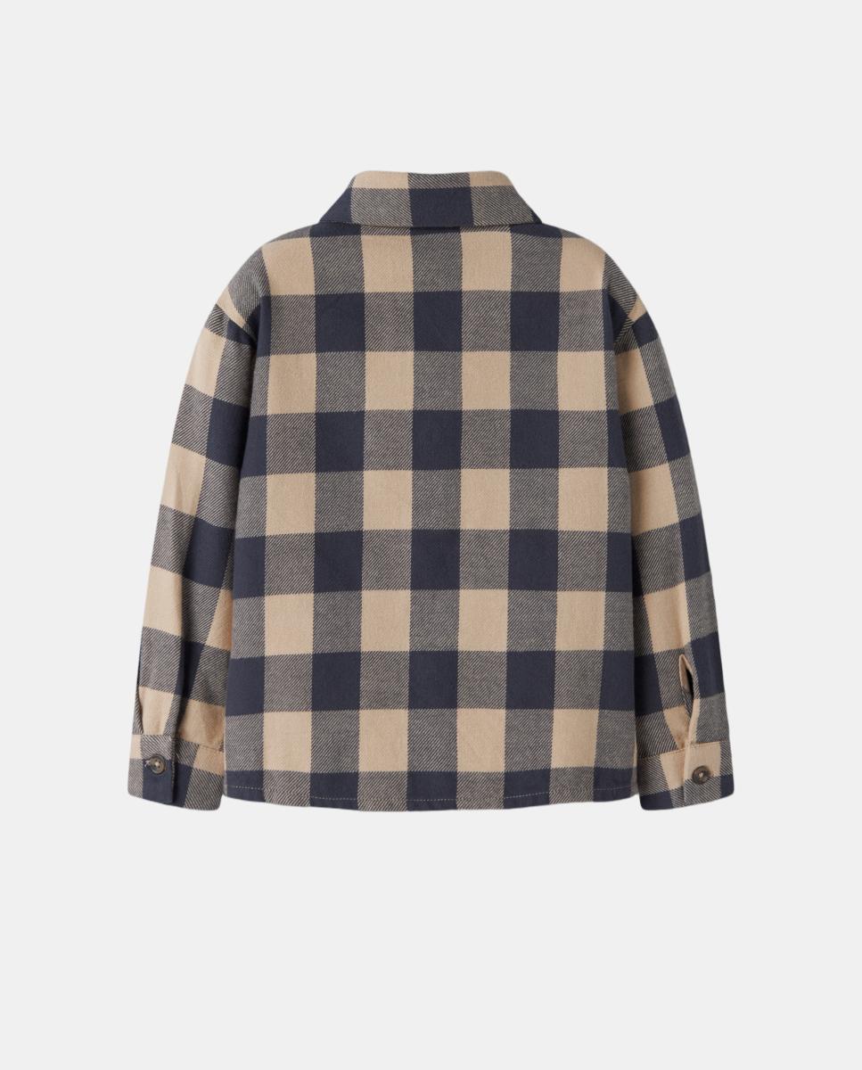 Sobrecamisa aos Quadrados para Criança Azul-3