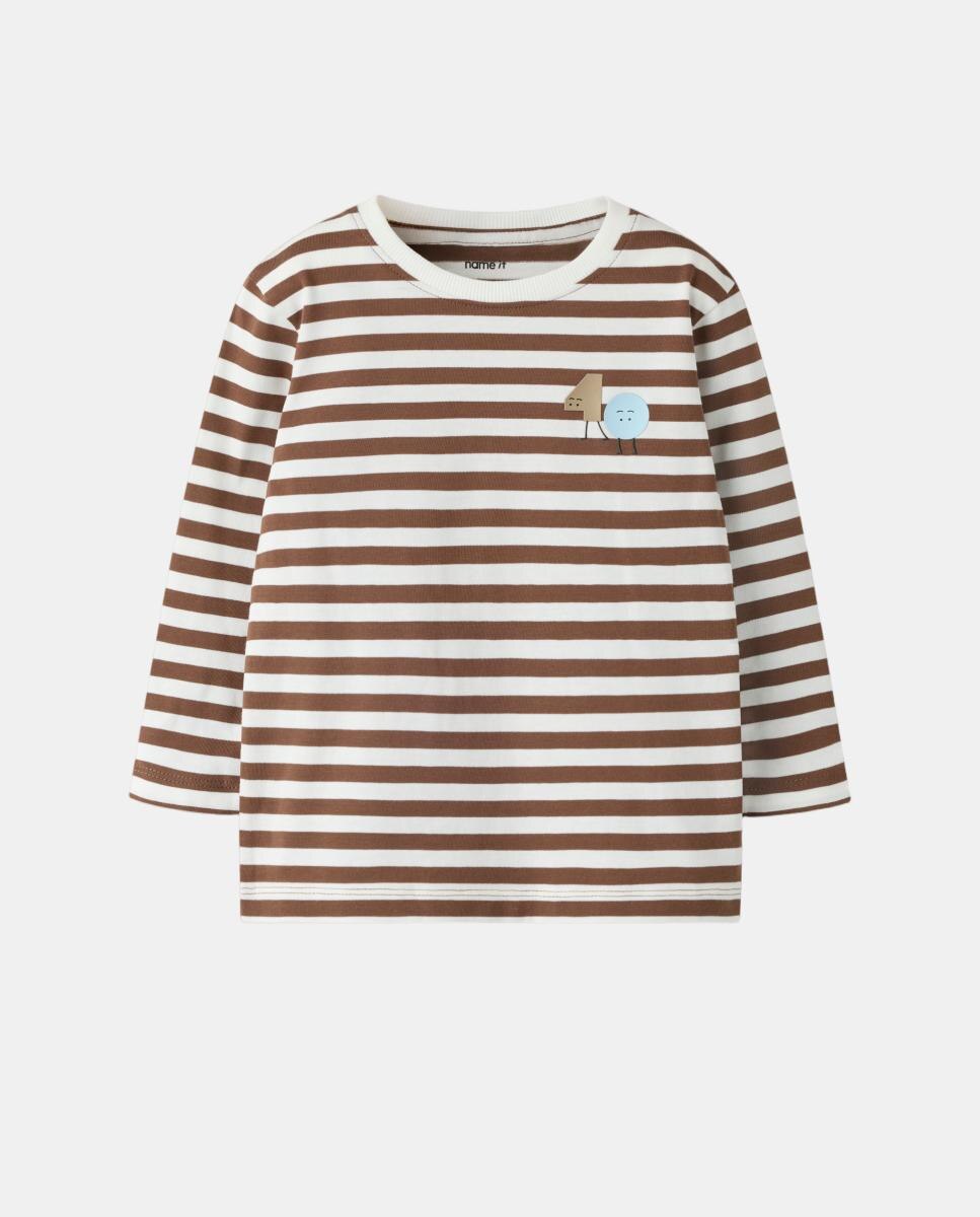 Camiseta de rayas de niño - name it - Marrón oscuro Marrón oscuro-2