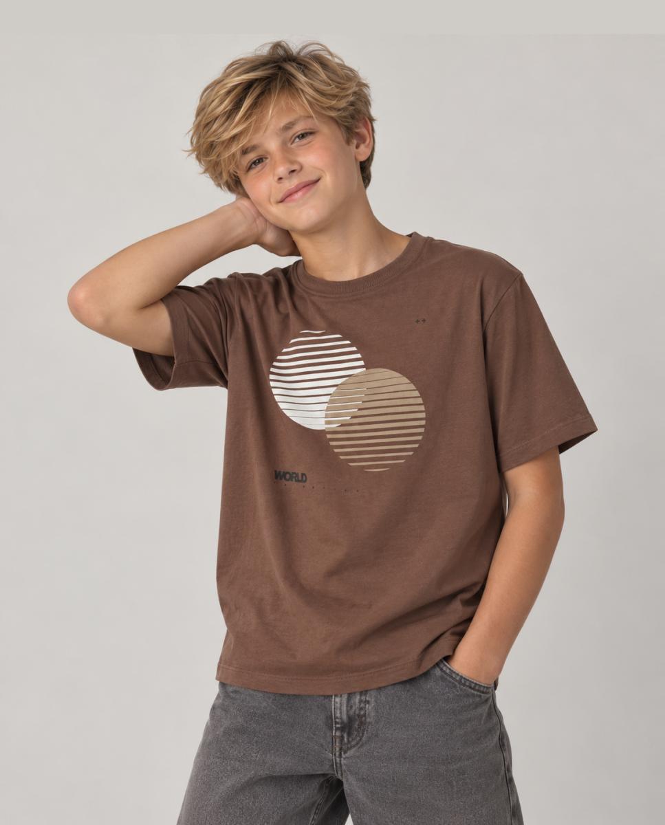 Imagen 0 de Camiseta de manga corta de niño Marrón oscuro