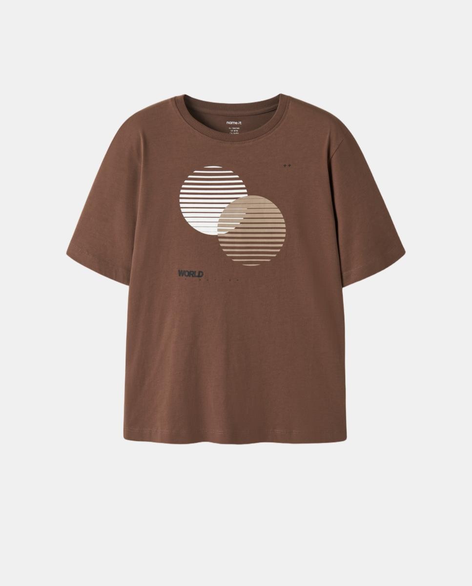 Camiseta de manga corta de niño - name it - Marrón oscuro Marrón oscuro-2