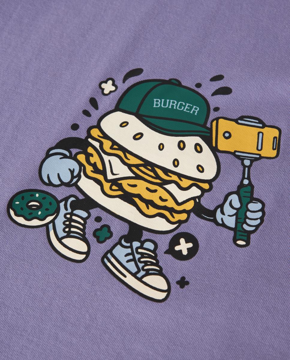 T-shirt com manga curta Roxo-3