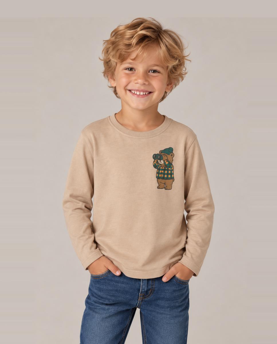 Camiseta de manga larga de niño - name it - Gris Gris-1