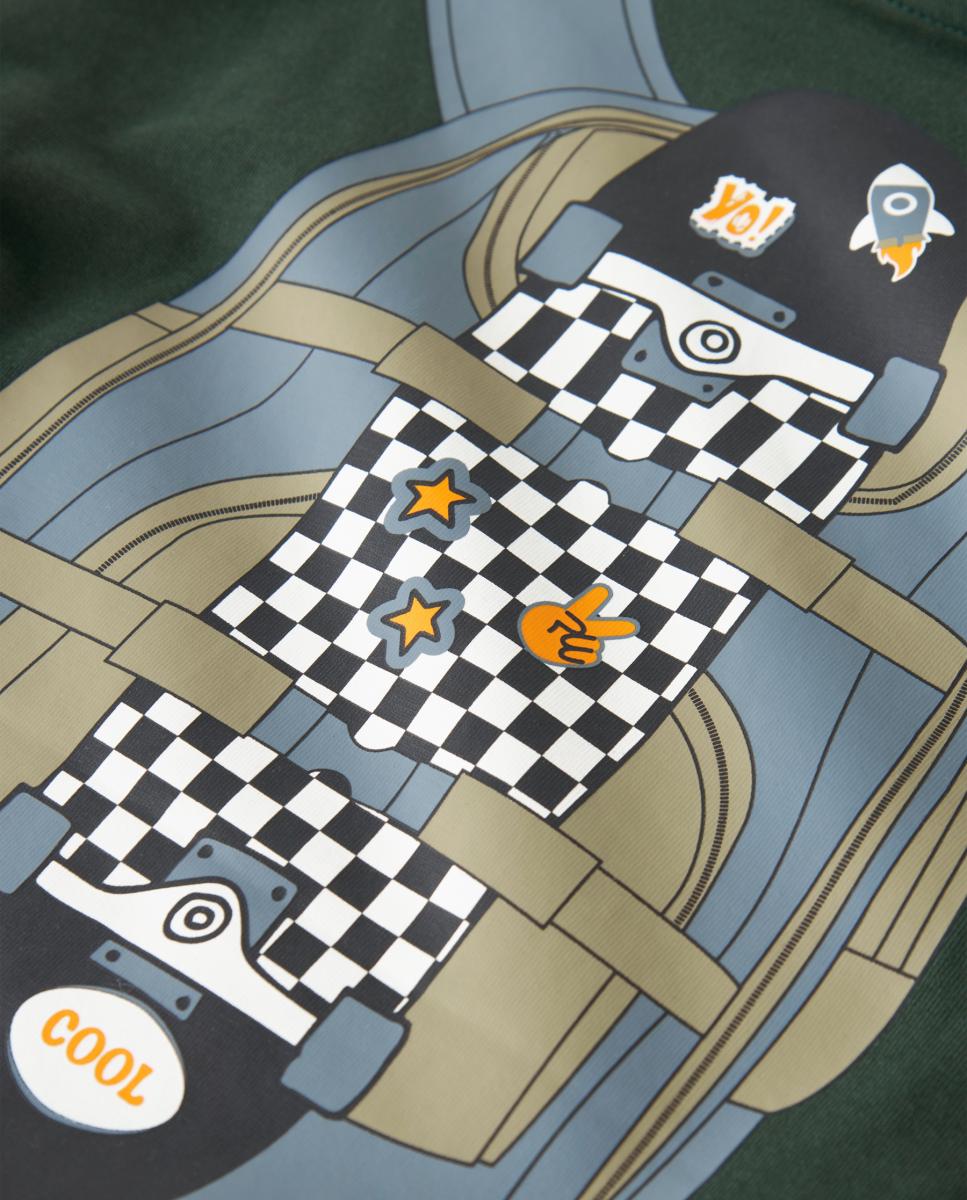 Camiseta de manga larga de niño con dibujo de mochila - name it - Verde Verde-5