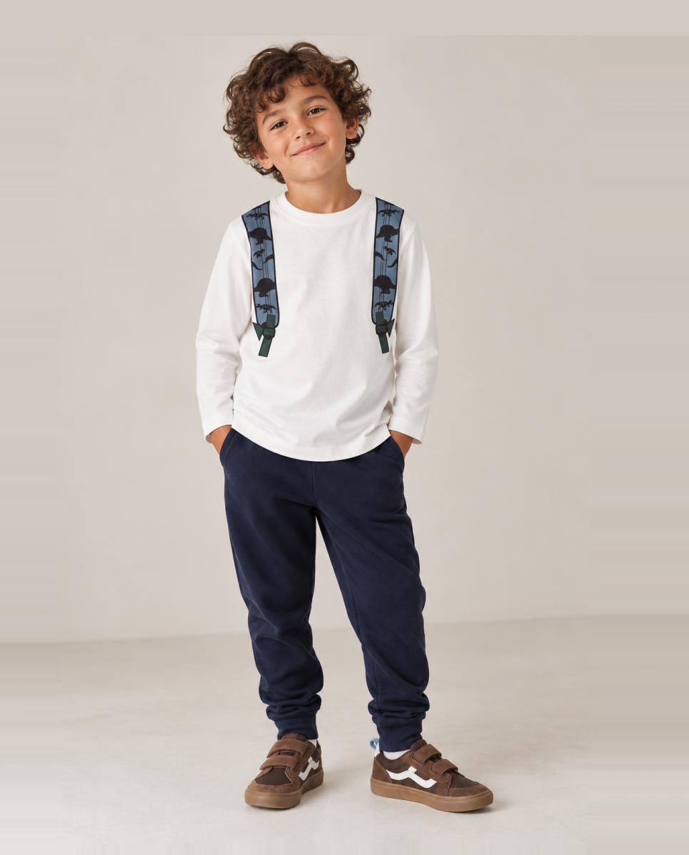 Camiseta de manga larga de niño con dibujo de mochila - name it - Blanco Blanco-1