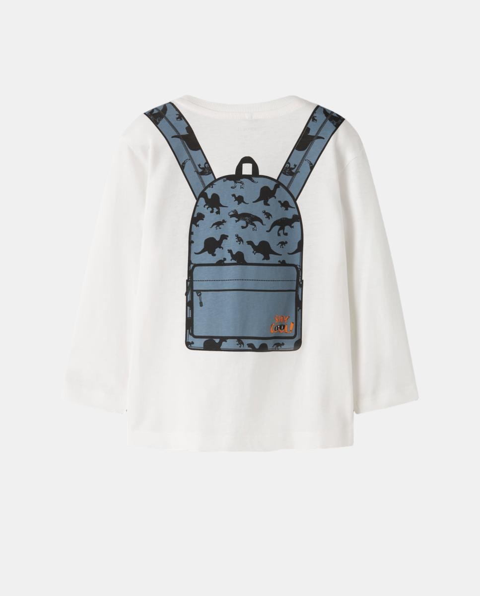 Camiseta de manga larga de niño con dibujo de mochila - name it - Blanco Blanco-3