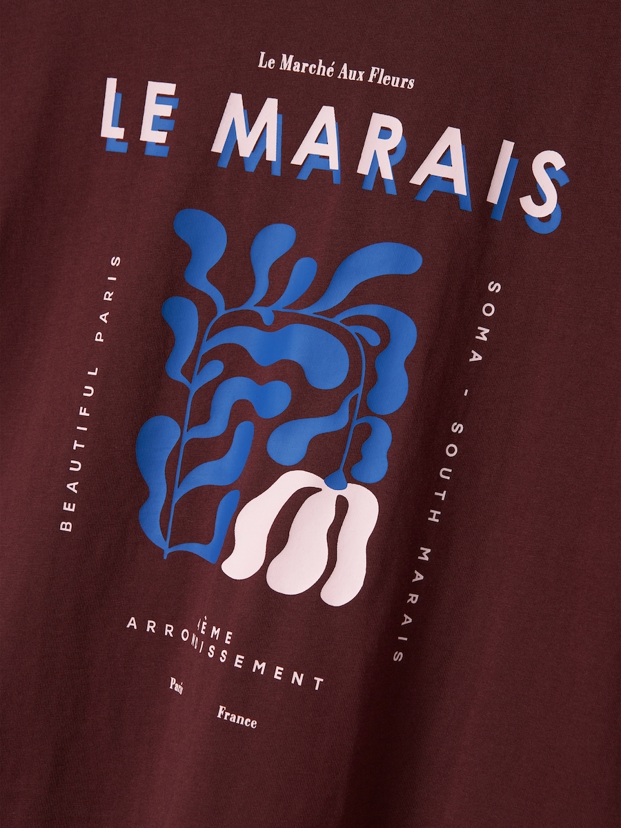 T-shirt de Manga Curta com Estampado Roxo-4