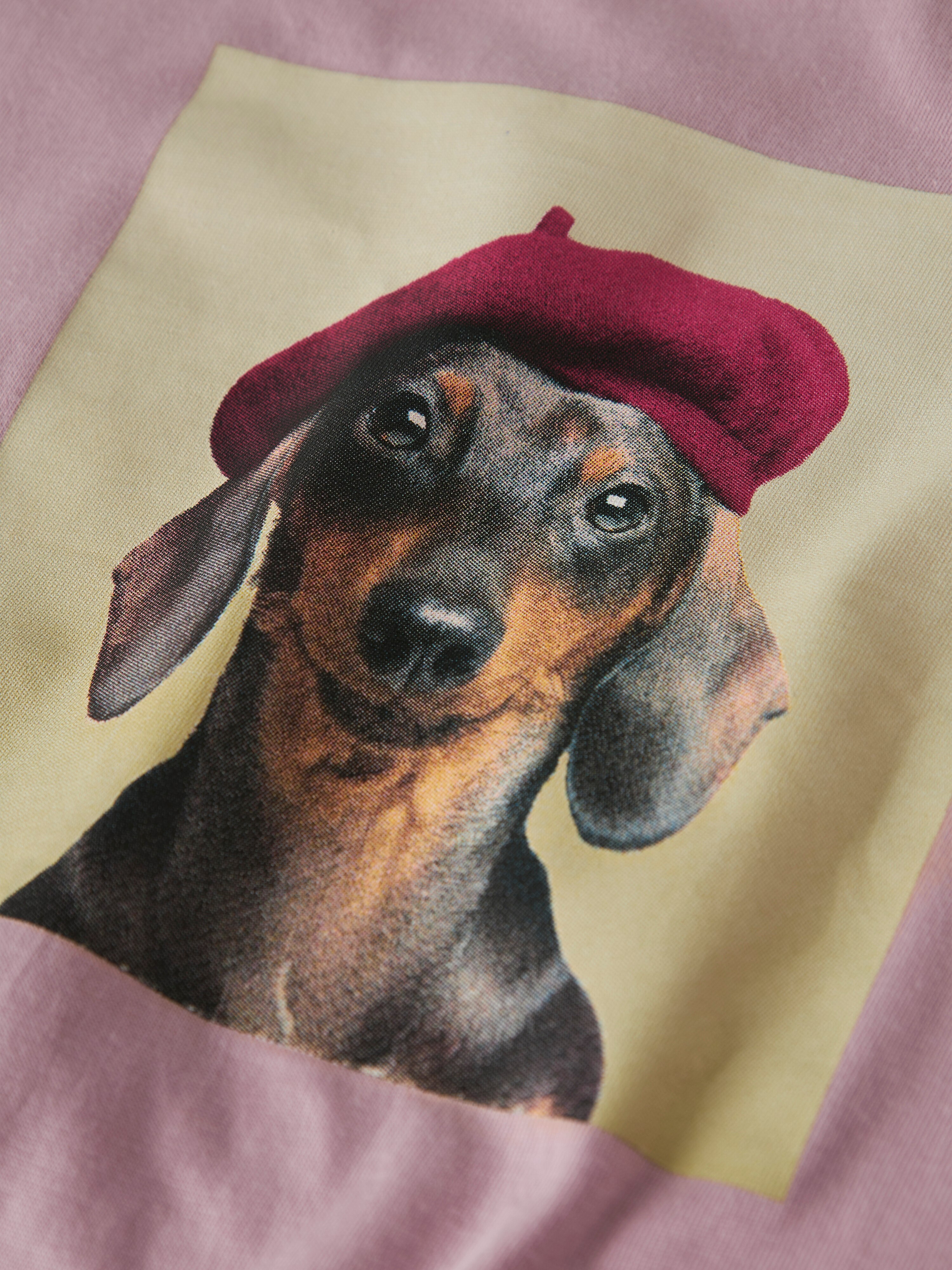 T-shirt com Motivo de Paris Roxo-3