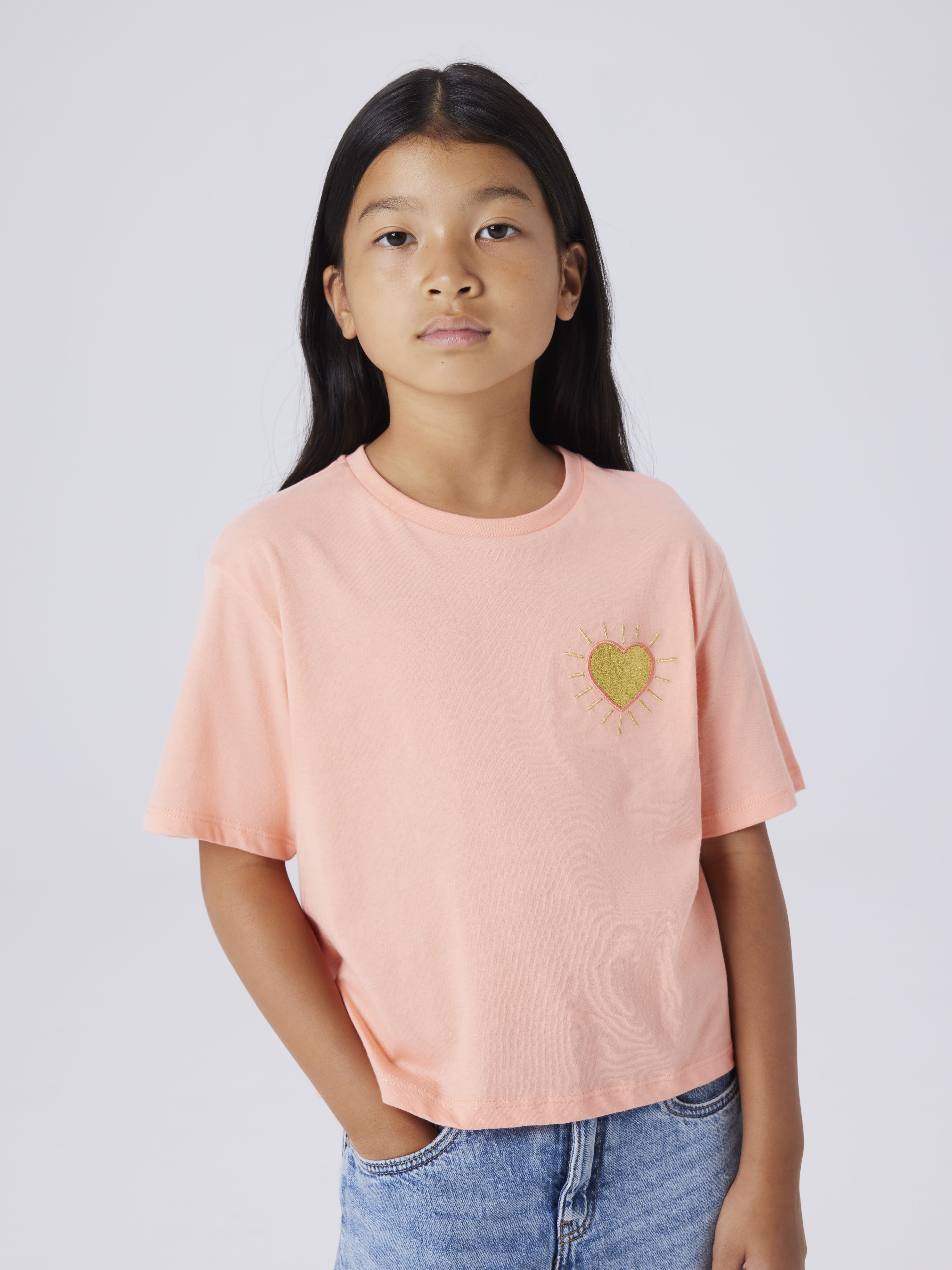 Camiseta de manga corta de niña - name it - Coral Coral-1