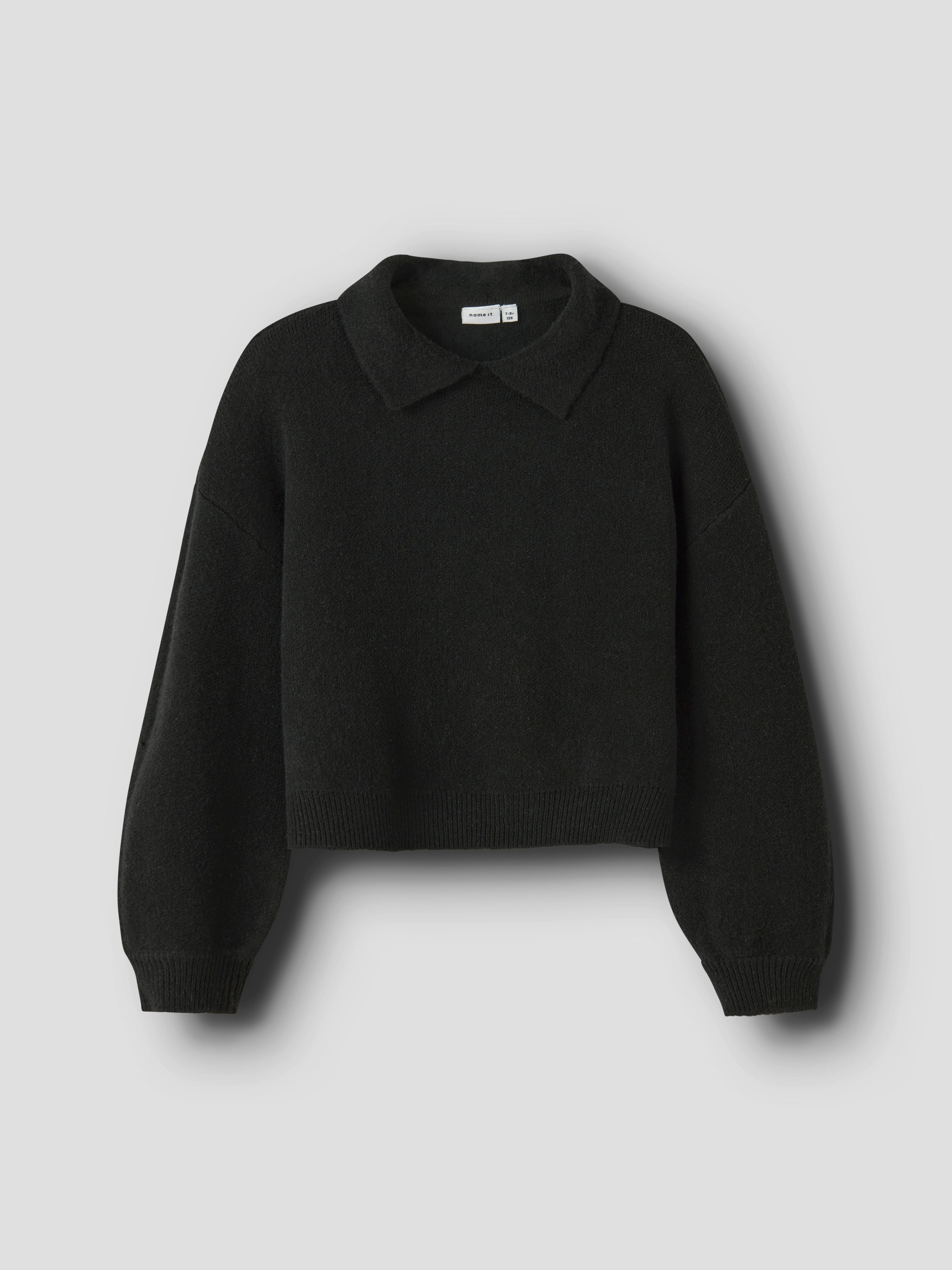 Polo de punto niña con cuello - name it - Negro Negro-4