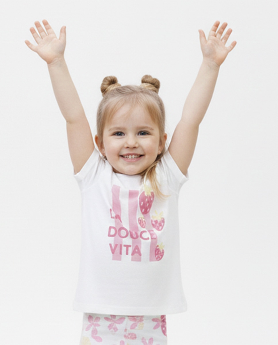 Camiseta de manga corta de niña - name it - Blanco Blanco-1