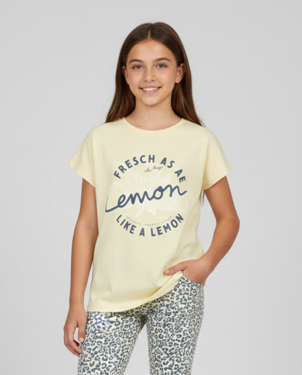 Camiseta de manga corta de niña - name it - Amarillo Amarillo-1