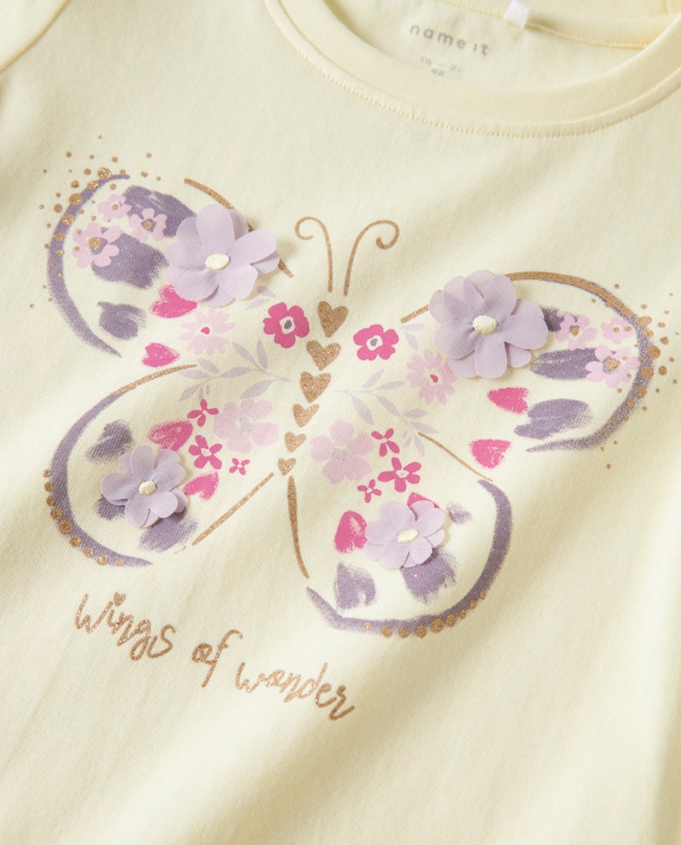 T-shirt de manga curta name it Amarelo-3