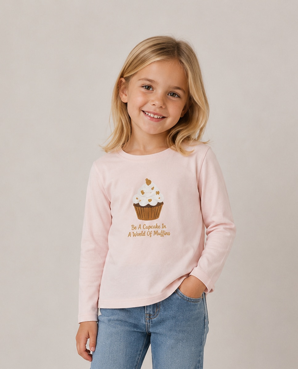 Imagem 0 de Camisola de Manga Comprida com Estampado à Frente