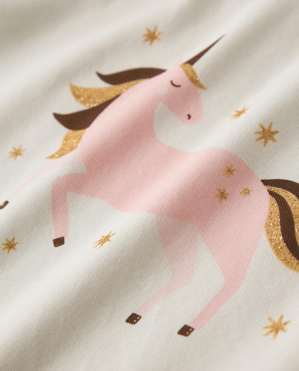 Camisola de Manga Comprida com Estampado à Frente Branco-4