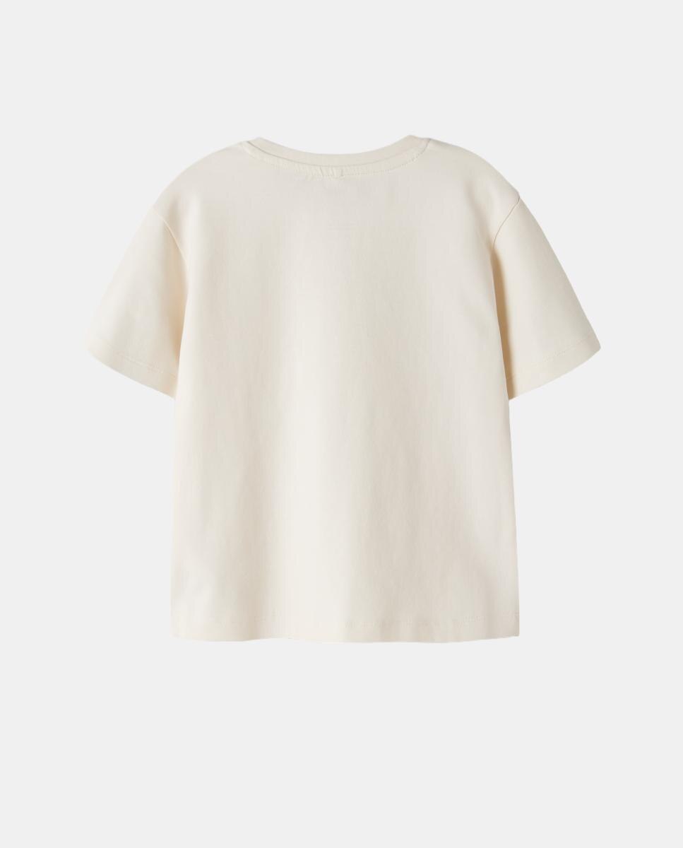 T-shirt com Bolso Copo Creme-3