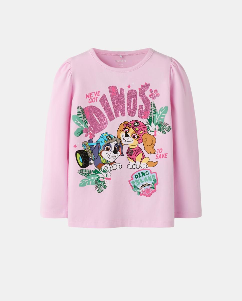 T-shirt Patrulha Pata Rosa-2