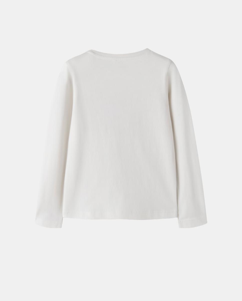 Camisola de Manga Comprida com Estampado de Corações Bege-3