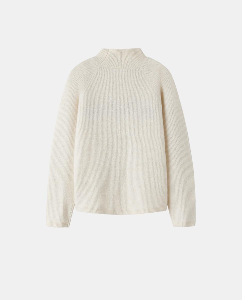 Camisola de Malha com Gola Alta para Menina Creme-3