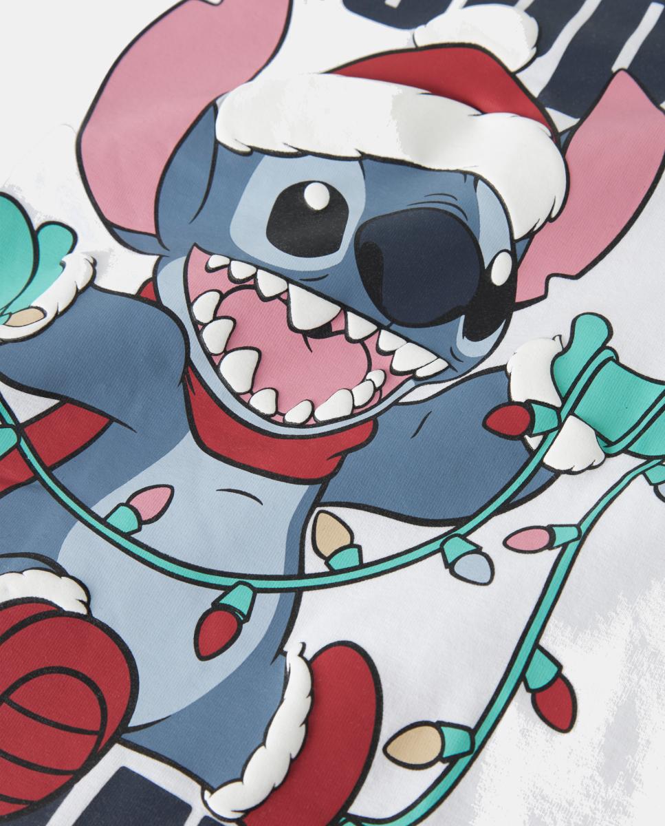 T-shirt Stitch de Natal Branco-4