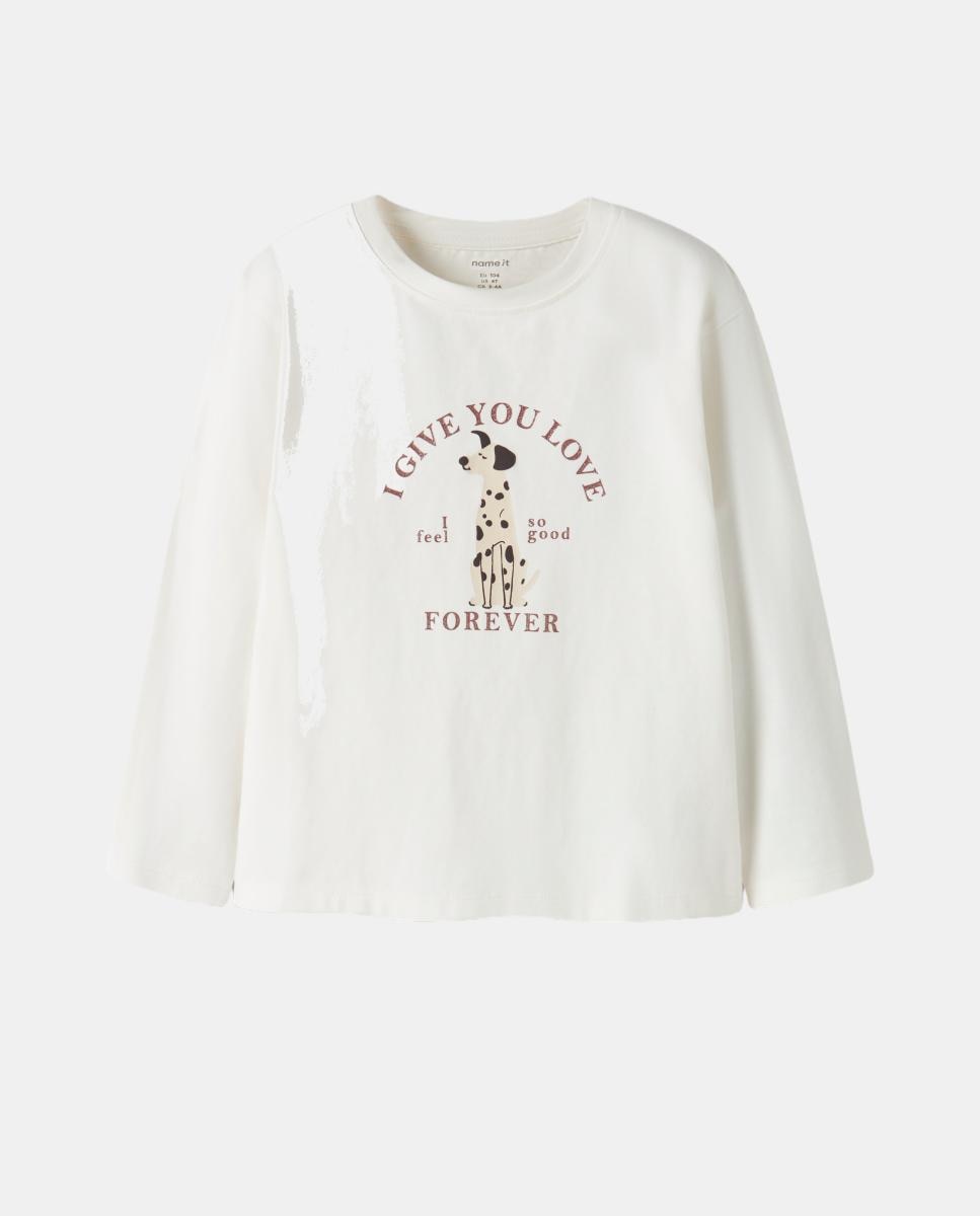 T-shirt Dálmata para Menina Branco-3