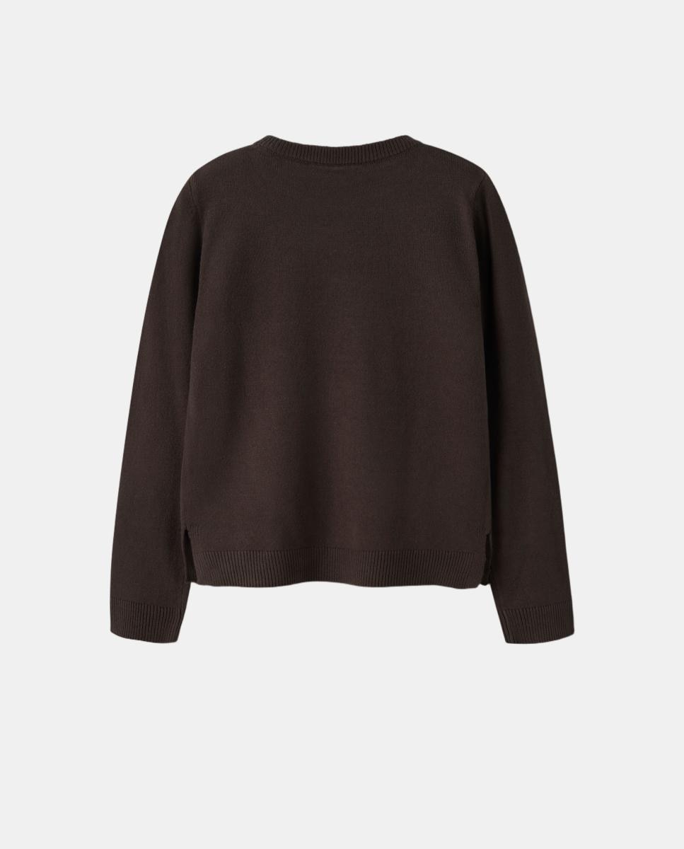 Camisola de Malha de Natal para Menina Castanho-3