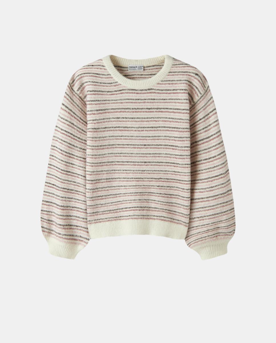 Camisola de malha às riscas Bordeaux-2