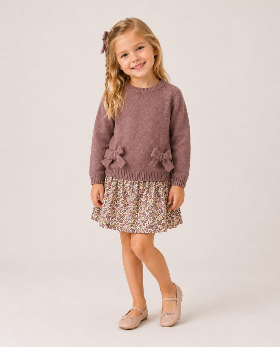 Camisola de Malha com Laços Bordeaux-2