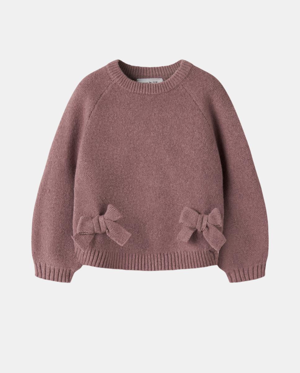 Camisola de Malha com Laços Bordeaux-3