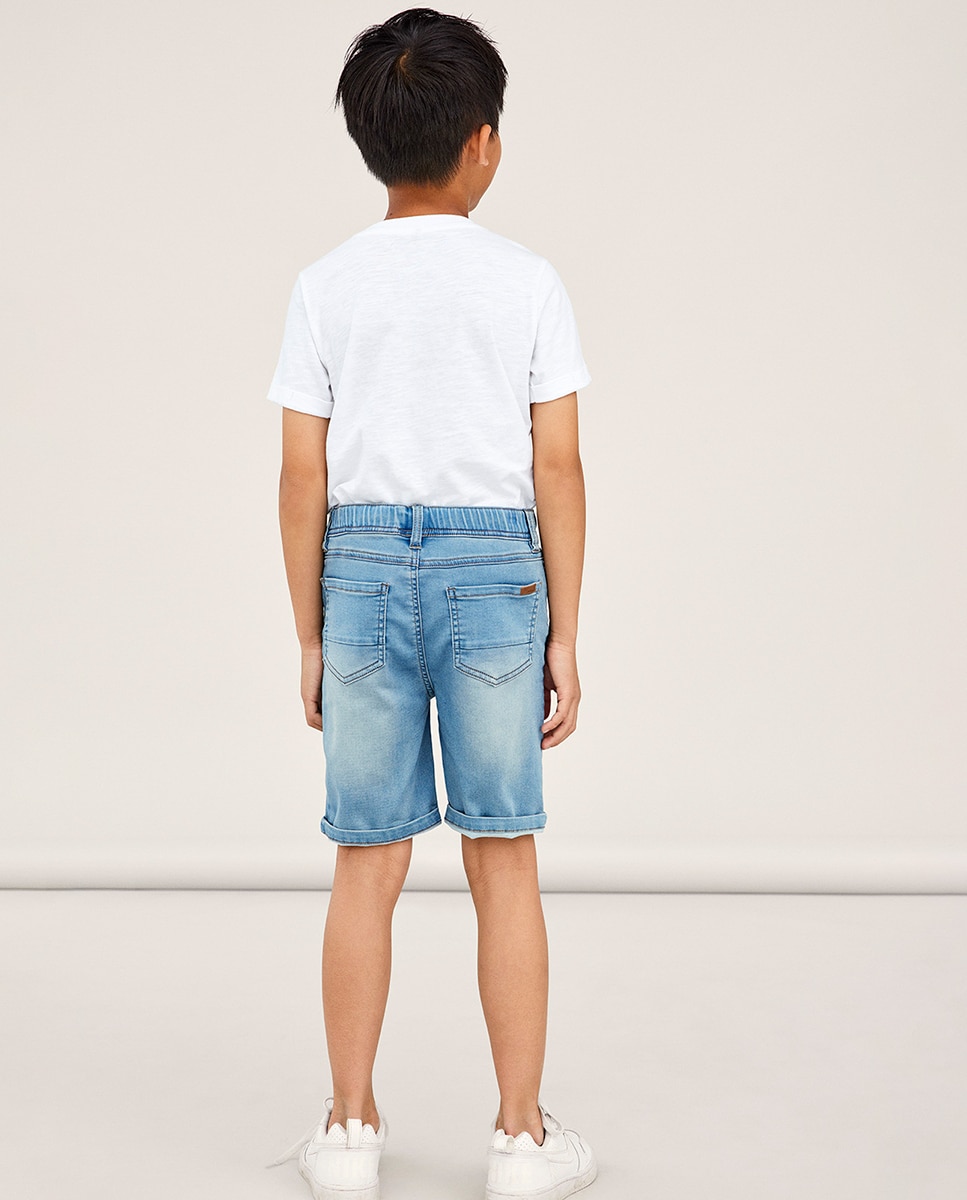 Bermuda vaquera de niño con cintura elástica y ajustable - name it - Azul claro Azul claro-2