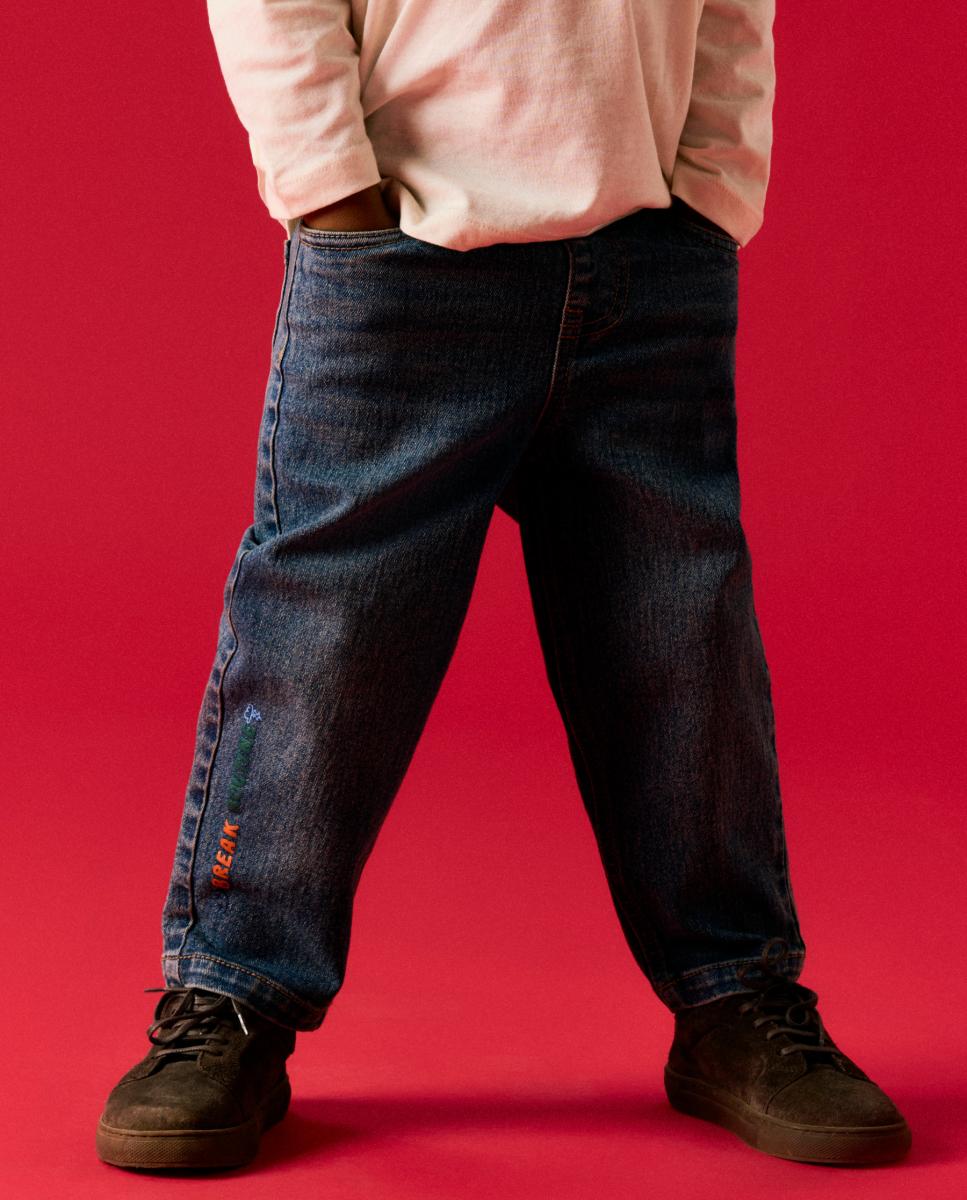 Jeans com Texto Azul-2