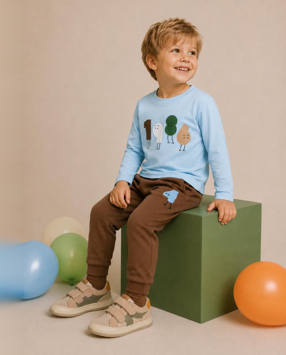 Imagen 0 de Pantalón de niño con cintura ajustable Marrón oscuro