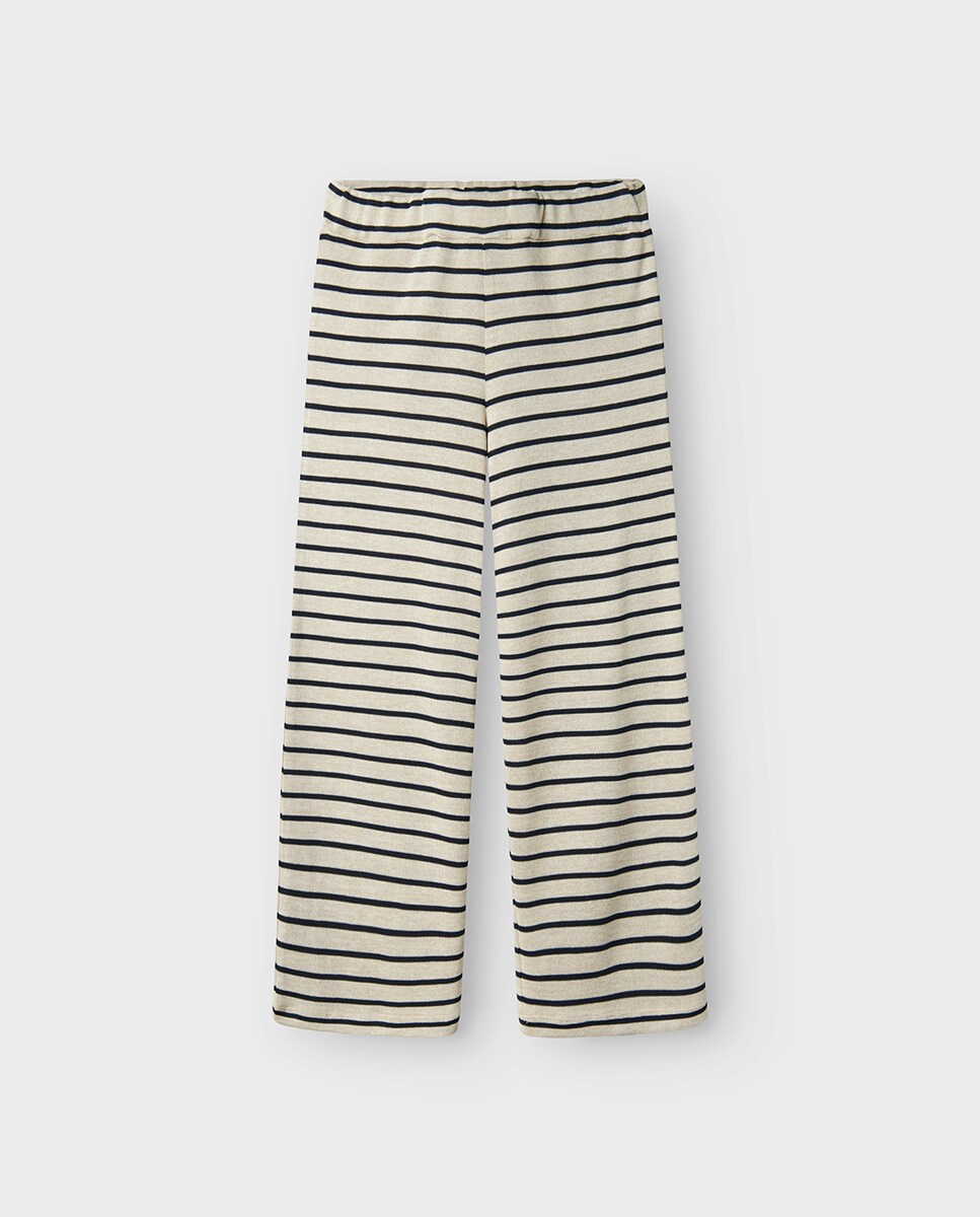 Calças Fluidas Bege-3