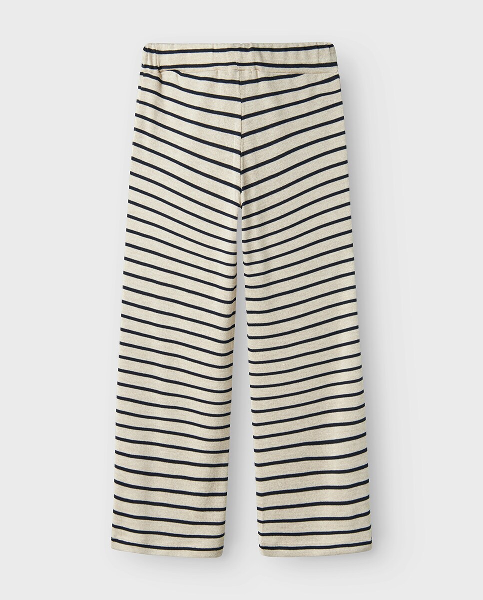 Calças Fluidas Bege-4